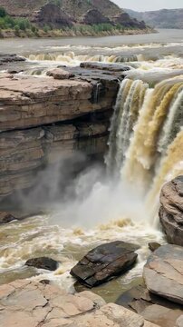 Huanghe Hukou Waterfall Natural Landscape