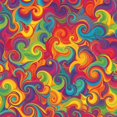Obraz premium Vivid Flowing Rainbow Abstract Design