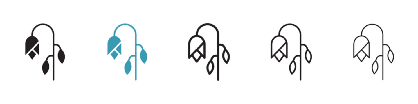 Wilted flower icon in flat style. Basic vector symbol illustration