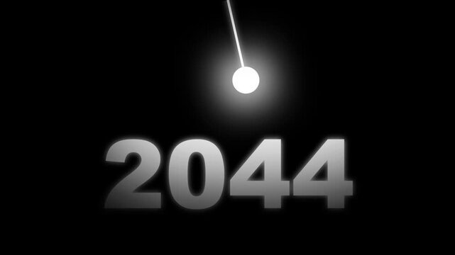 Modern 2044 text animation with spotlight beam in black scene,  futuristic New Year Innovation, Vision, Success and Business Growth Concept , Innovation 4k animation video.