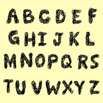 Set tangled thread fonts vector for creative apparel. Ideal for symbolizing messy text layouts, complex fashion typography, and chaotic artistic clothing designs.
