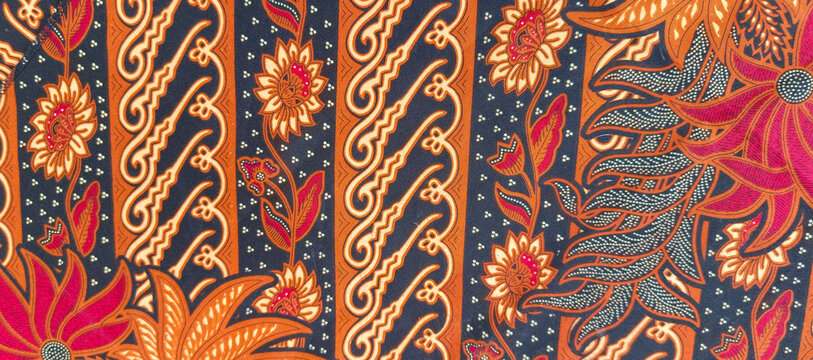 background motif of traditional batik fabric from Indonesia