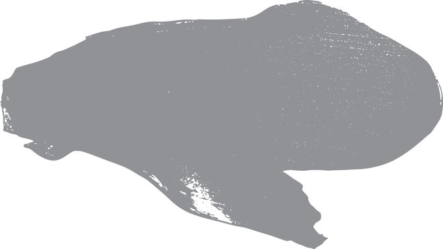 Single grey paint brush stroke isolated on white background