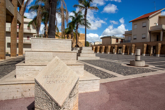 View of Gibellina New City, perspective view of the modern square.  Trapani, Sicily, Italy