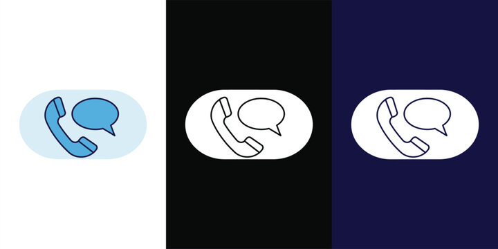 Phone Chat Bubble Icon &ndash; Mobile Conversation & Messaging Communication Flat Design