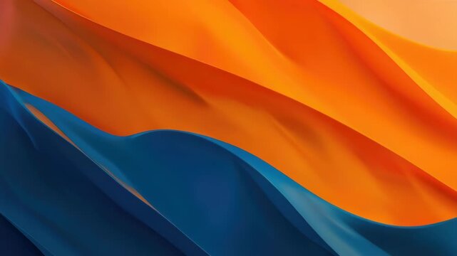 Digital art piece featuring a colorful wave-like design in shades of orange, blue, and white. Ideal for tech themes or as an innovative background.