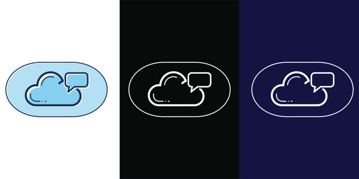 Cloud Communication Chat Icons &ndash; Online Messaging & Data Exchange Flat Design