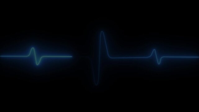 Glowing blue e k g heartbeat line on dark background medical technology concept healthcare heart monitoring