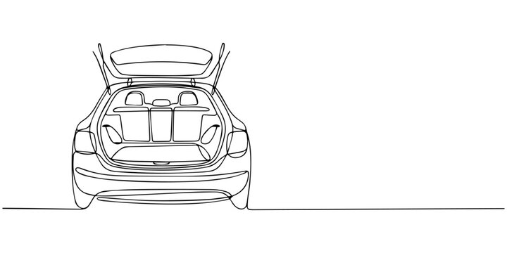 Single continuous line drawing cabriolet car. Luxury sport business comfortable cabrio automobile supercar. Classic retro motor vehicle model. Dynamic one line draw graphic design vector illustration