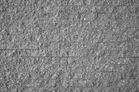 empty gray brick wall or stone floor and table loft by retro rough style on top view for old texture background and black vintage wallpaper or modern interior brickwork to exterior dark construction