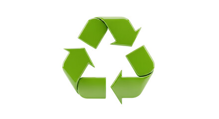 Obraz premium recycling symbol showing green glossy arrows on white representing sustainability ecological responsibility and eco friendly practices.