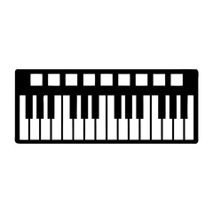 Fototapeta premium keyboard silhouette icon illustration for electronic piano music instrument performance and studio design