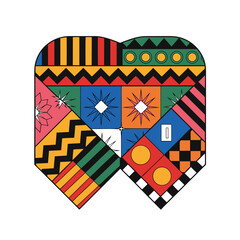 Fototapeta premium heart with colorful pattern