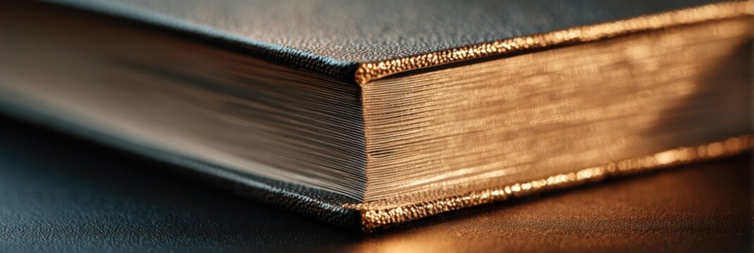 Close-up View of Book Edges Showing Texture and Light Effects Captured With a 100mm Lens at F2.8 Aperture in a Modern Setting
