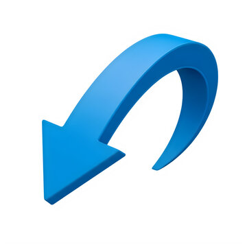A blue arrow turning in a clockwise direction