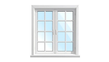 Obraz premium White Framed Window with Grid Pattern and Clear Glass Panes.