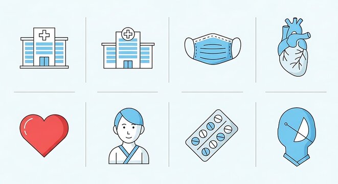 Medical Health Care Icons Set.