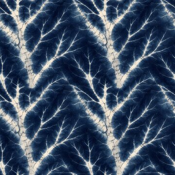 Branch Illusion Adire Seamless Tile  Textile