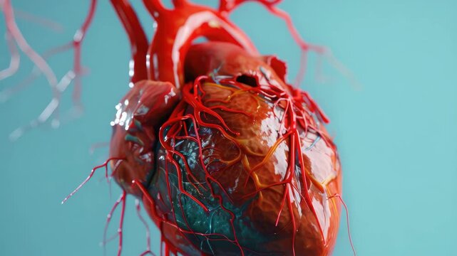 Red heart , veins prominent