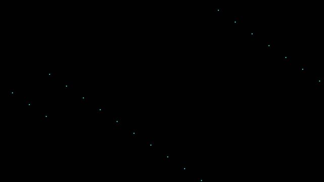 Abstract geometric pattern of tiny dots forming diagonal lines on a black background