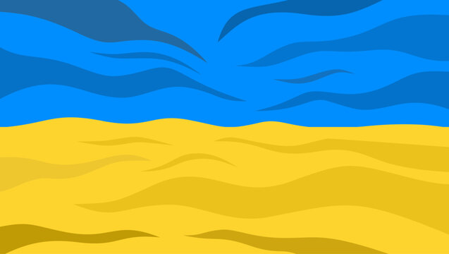 ukraine flag, flat vector illustration