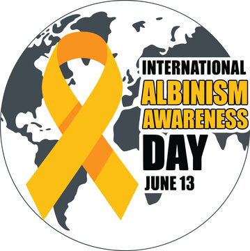 International albinism awareness day with stylized person and date