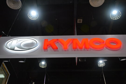 Kymco booth sign at the 20th Inside Racing Bike Fest in Pasay, Philippines