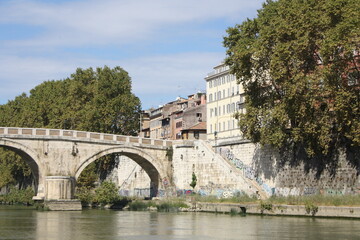 Naklejka premium bridge over the river