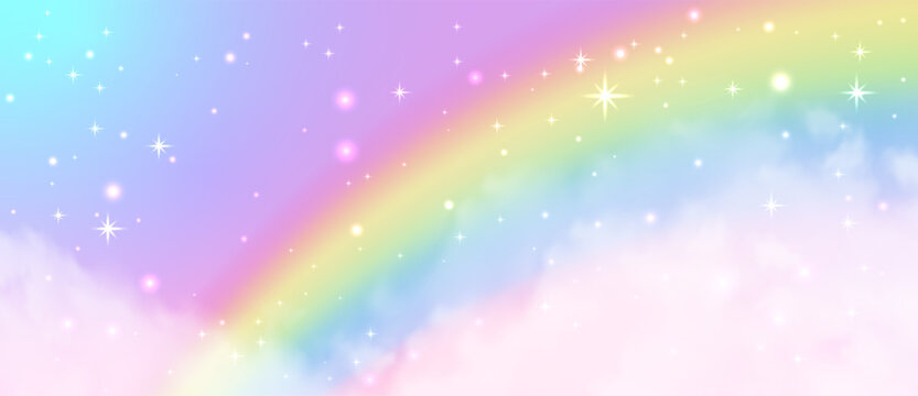 Gentle pastel gradient with sparkling stars and soft clouds. Dream pink glitter effect for unicorn, mermaid, and fantasy designs.