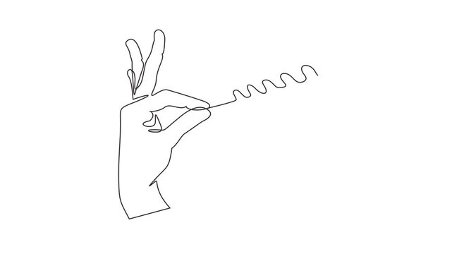 Animated self drawing of continuous line draw of film Clapperboard .line drawing of film making process  Full length one line animation. 4K	