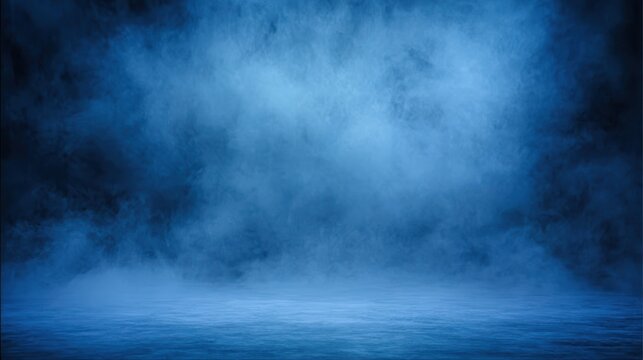 Blue studio background with a gradient from light to dark blue shades, creating depth and a serene atmosphere, with a smooth texture ideal for portrait headshots, corporate videos, or product photogra