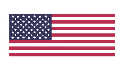 Fototapeta premium Graphic illustration of the national flag of the United States of America with its red and white stripes and blue field of stars.