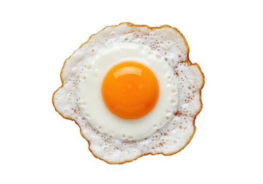 A perfectly fried sunny side up egg with a runny yolk and slightly crispy edges