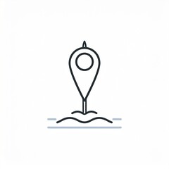 Obraz premium Minimalist location pin icon on water reflection for navigation and travel design