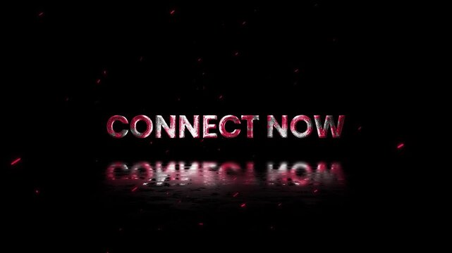 Connect Now Rusty Metal Text Animation 4K Call to Action for Instant Engagement and User Interaction Promotion