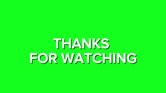 A vibrant green screen graphic with "Thanks for Watching" text, ideal for video content conclusions and presentations, offering a clear appreciative message