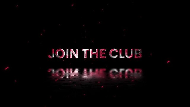 Join The Club Rusty Metal Text Animation 4K Membership Invitation Visual for Community Access and Exclusive Promotion