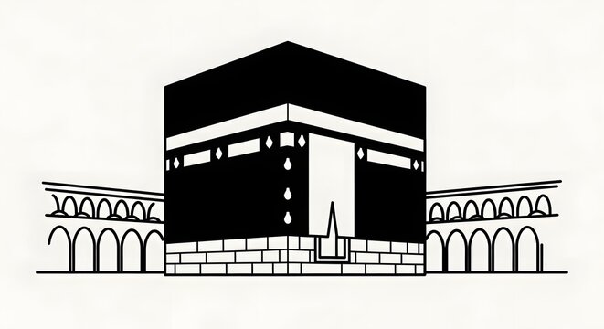 The kaaba in mecca a sacred islamic site and direction of prayer