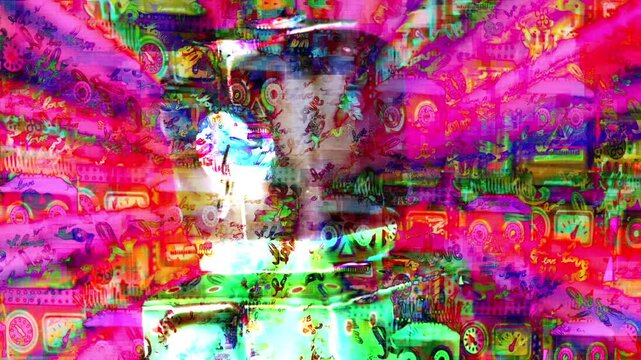 retro gir toy robot spinning abstract robot love