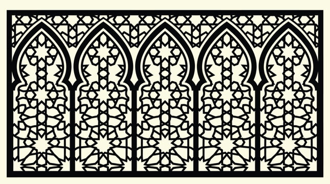 Islamic Arch CNC Plasma Cutting Boundary Wall Grill