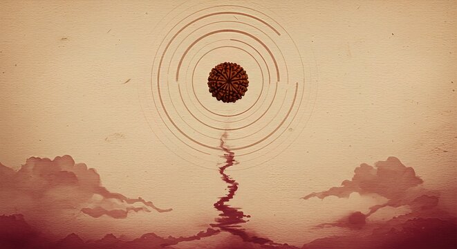 Lord Shiva Meditation &ndash; Powerful Hindu God Mahadev Spiritual Illustration with Trishul and Himalaya Background