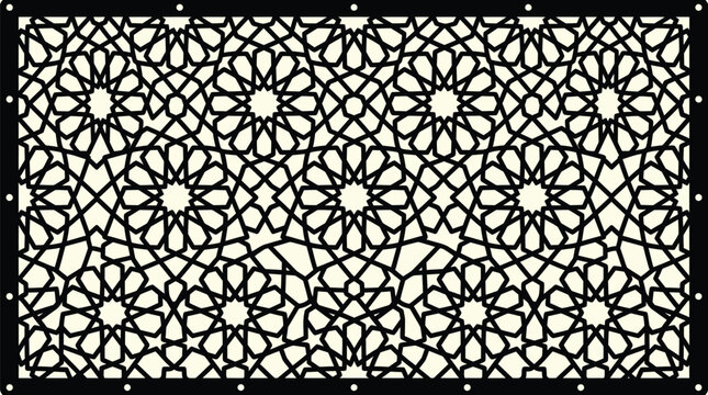 Luxury Islamic Geometric CNC Grill Wall Panel