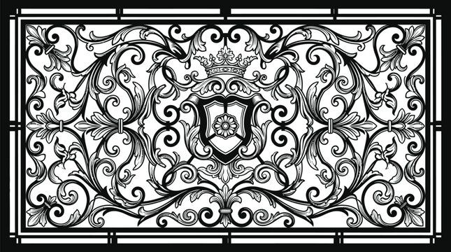 Royal Ornamental CNC Plasma Cutting Gate Grill Vector