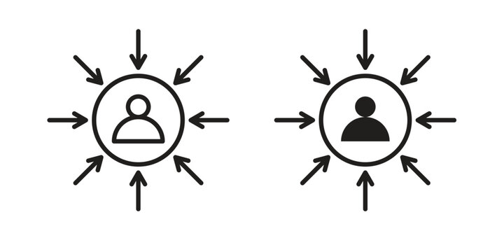 Centric consumer icon collection on white background. Vector icon art.