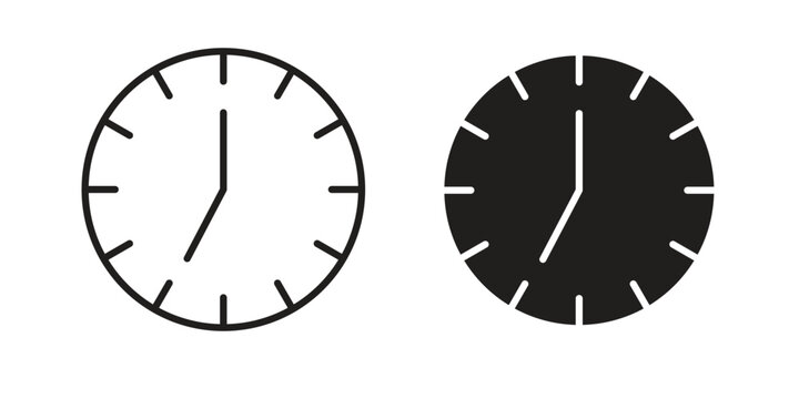 Clock seven icon collection on white background. Vector icon art.
