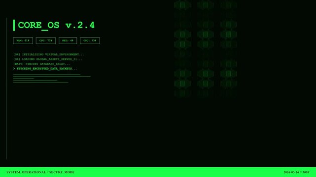 Core Operating System Virtual Environment Loading Database Sync Dashboard.