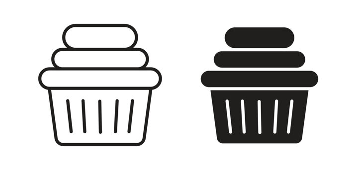 Cupcake icon collection on white background. Vector icon art.
