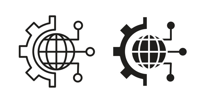 Digital transformation icon collection on white background. Vector icon art.