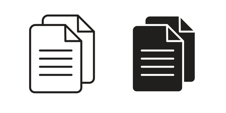 Document icon collection on white background. Vector icon art.