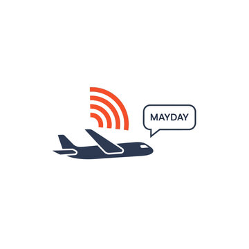 an airplane emits a distress signal with a mayday call during an emergency highlighting aviation safety and critical communication